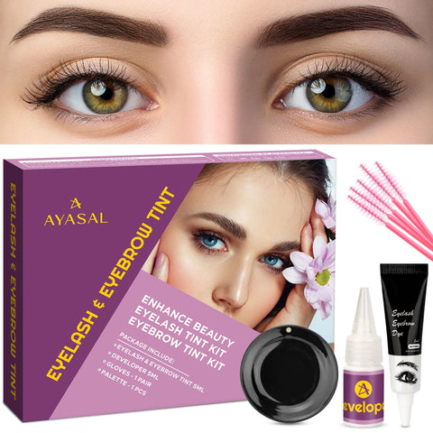 2-In-1 Eyelash & Eyebrow Tint Kit, Professional Lash & Brow Color